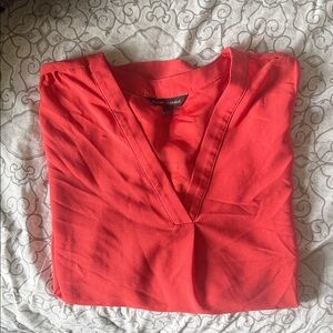 Banana Republic Vibrant Red V-Neck Blouse